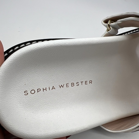 Sophia Webster Riva Slides in White/Multi Fluorescent - Picture 8 of 14